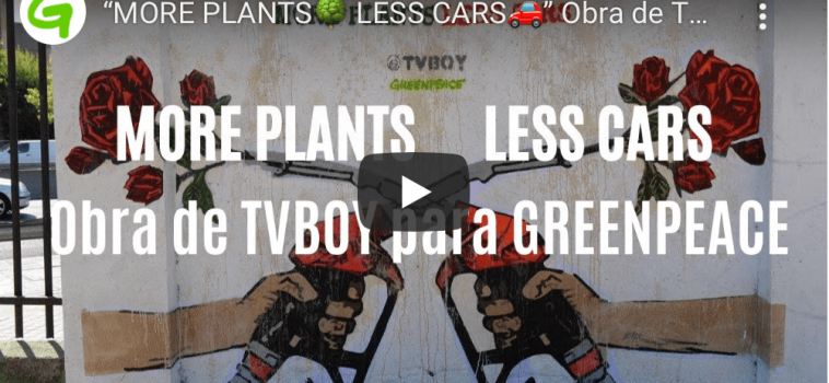 Edición vídeo “MORE PLANTS? LESS CARS?” Obra de TVBOY GREENPEACE